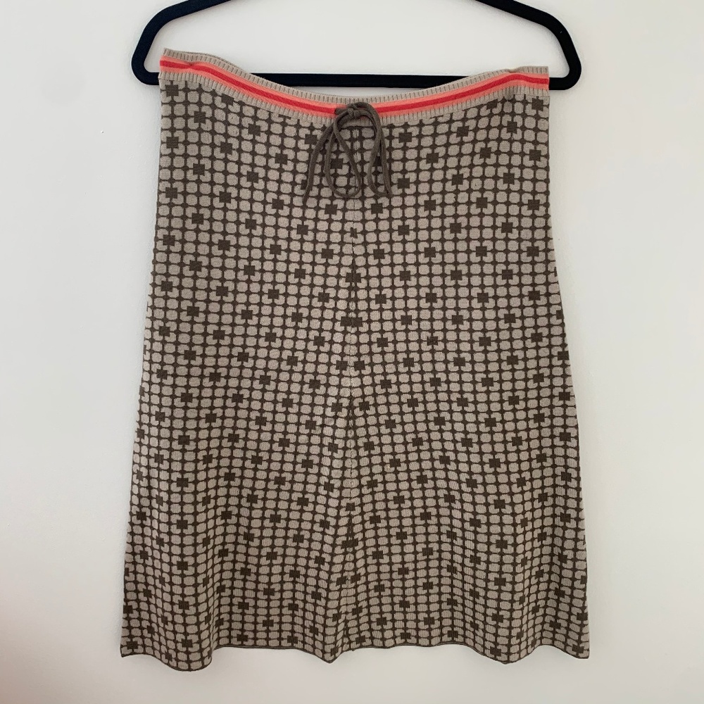 Orla Kiely A-Line Wool Knit Skirt